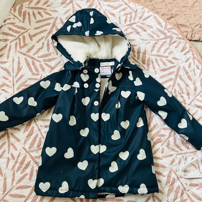 Veste imperméable fille cœur