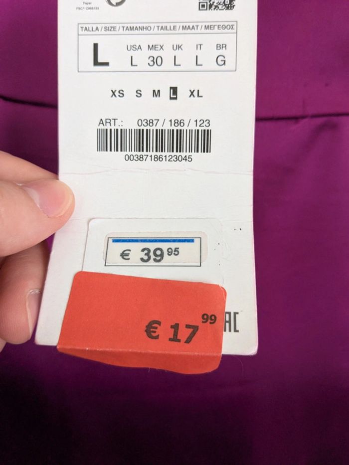 Robe satiné violet asymétrique T40 : Zara - photo numéro 6