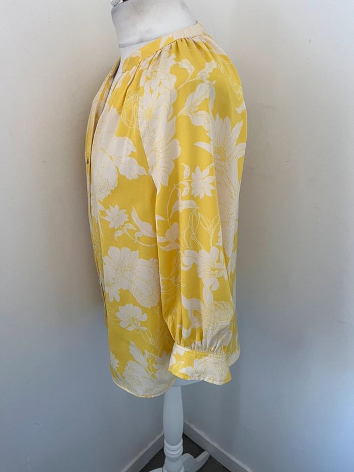 Blouse oversize jaune à fleurs H&M XS - photo numéro 4