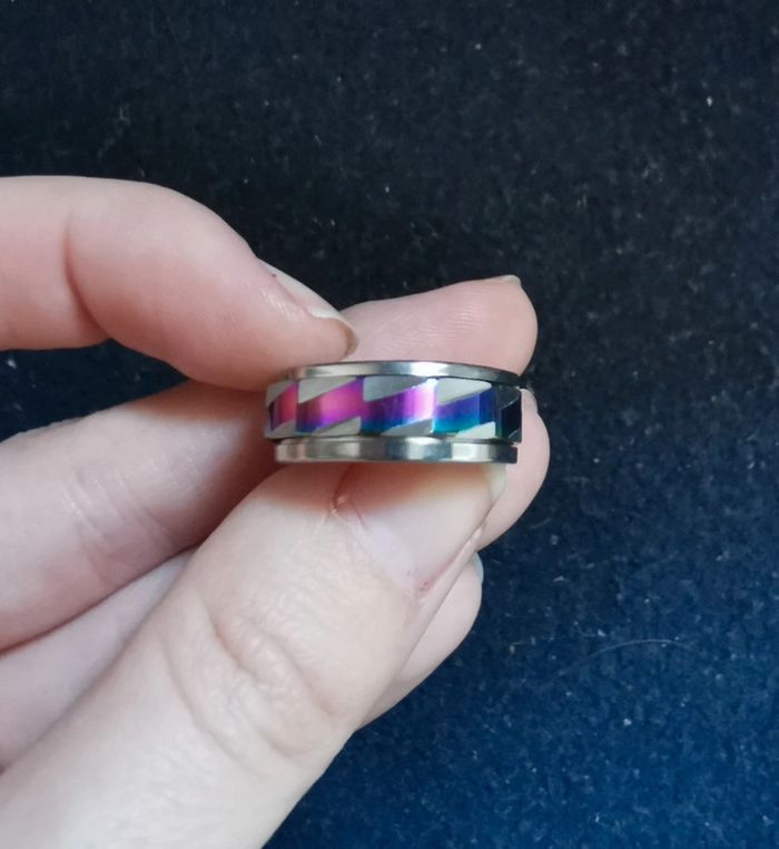 Bague en métal multicolore - photo numéro 2