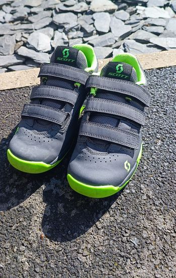 Chaussures VTT  Scott Aa strap 2025 gris/vert fluo pointure 35