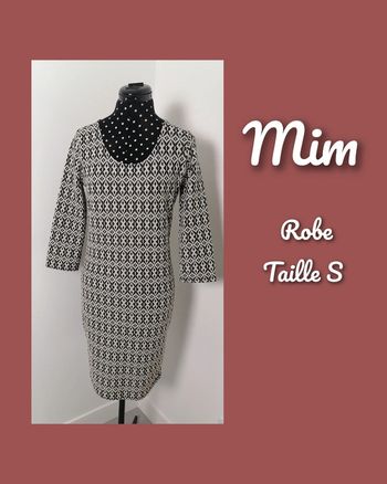 Robe noir blanc géométrique Taille S Mim