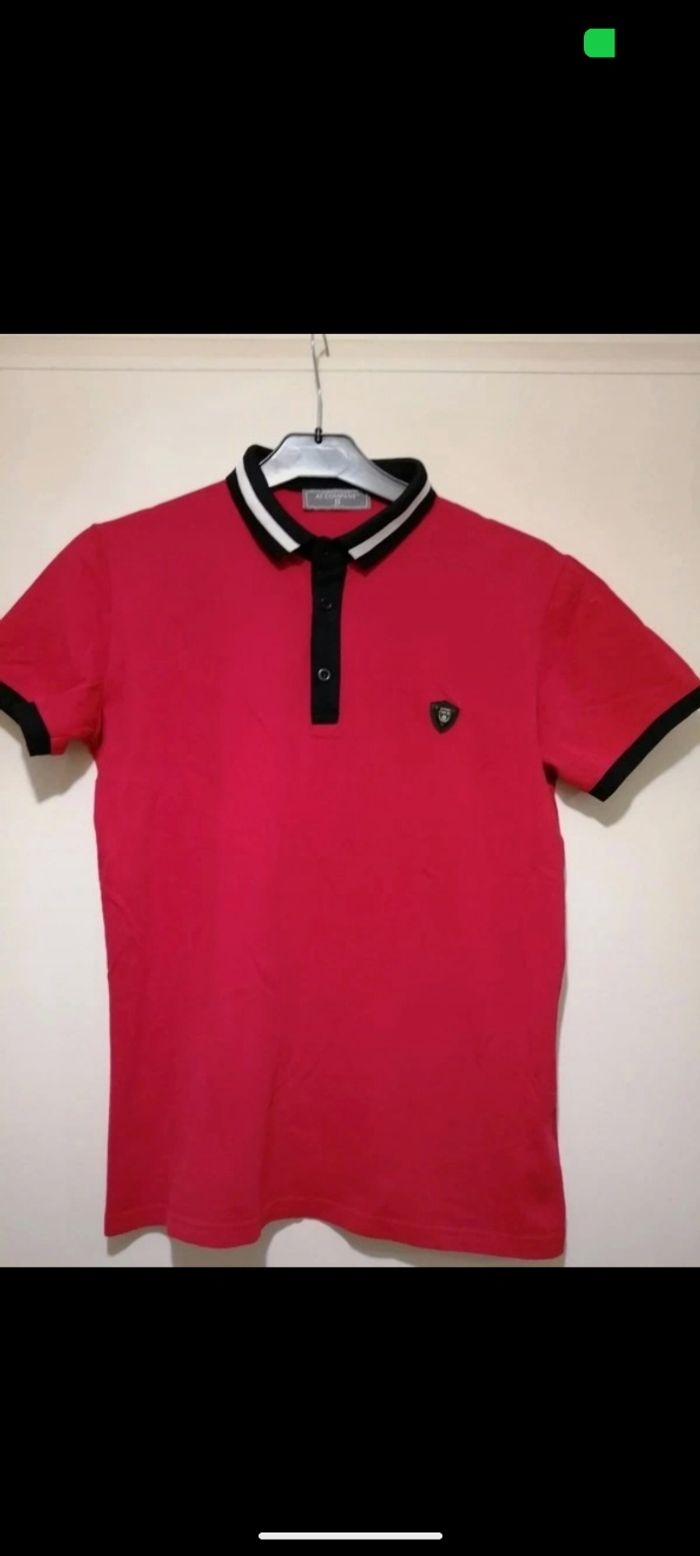 Polo Armand Thiery rouge et noir. Taille S - photo numéro 2
