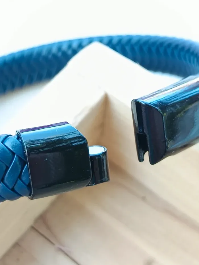 Bracelet cuir bleu homme - photo numéro 3