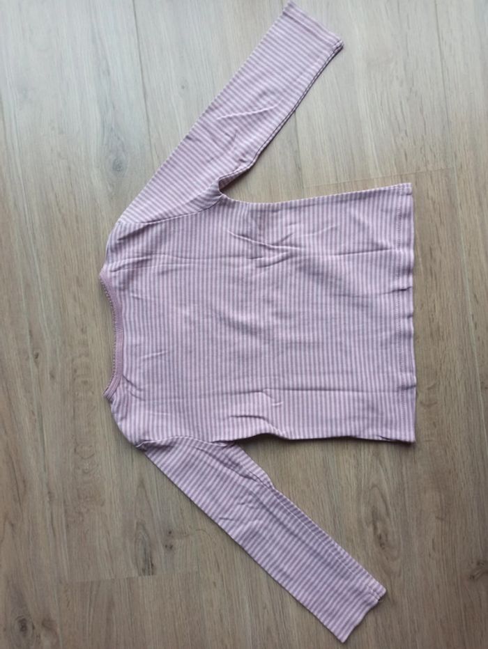 T-shirt marinière rose et blanc petits boutons sur l'épaule broderies sergent major 5 ans - photo numéro 5