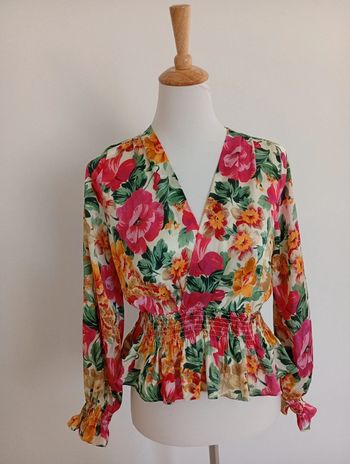 ZARA - blouse fleurie fluide taille M | multicolore, printemps-été