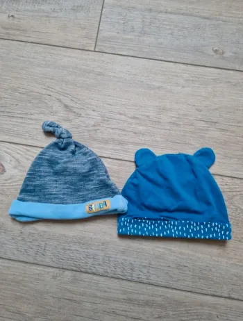 Lot de 2 bonnets coton 3/6 mois