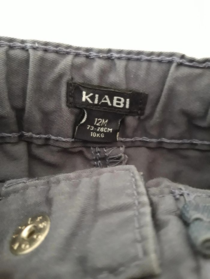 Pantalon bleu gris KIABI 12 mois, bébé de 73cm 10kg - photo numéro 2