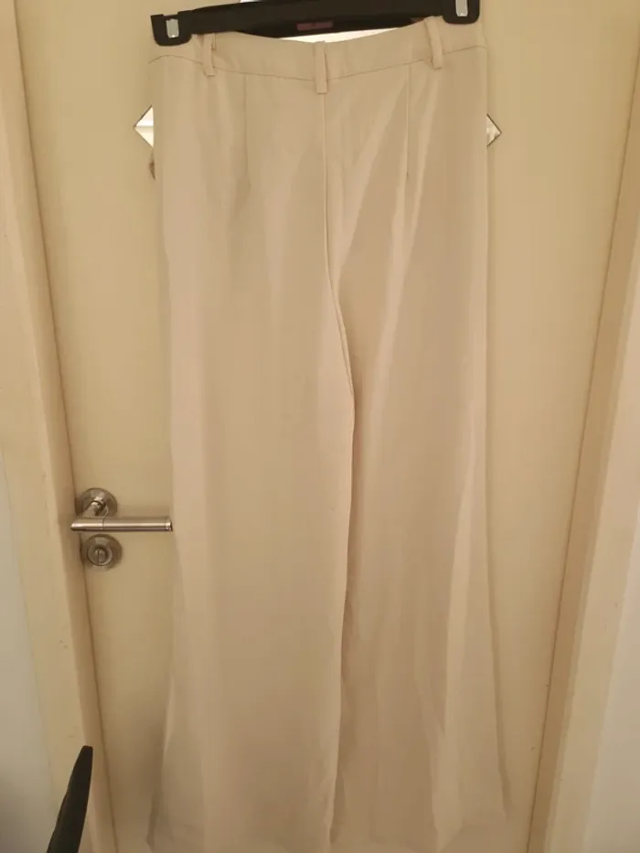 Pantalon fluide crème taille S - photo numéro 2