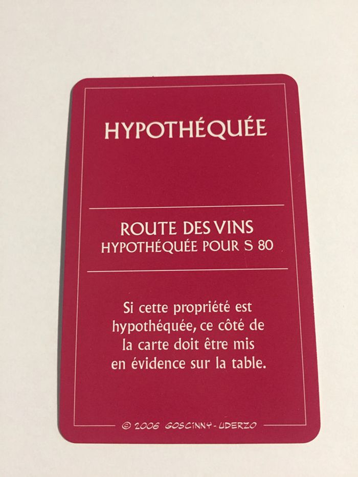 Carte route des vins pièce détachée jeu de société Monopoly le tour de Gaule d'Astérix Hasbro #A53 - photo numéro 2
