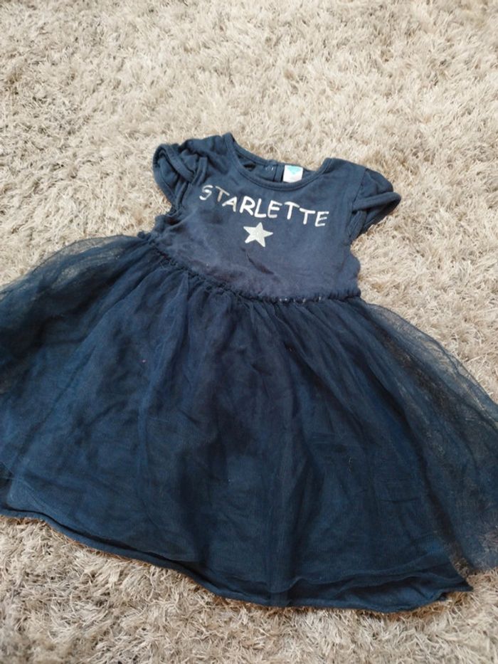 Robe fille bleu foncé starlette 18 mois