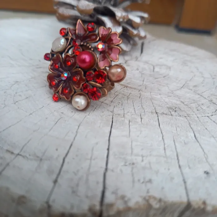 Bague vintage fleur réglable - photo numéro 3
