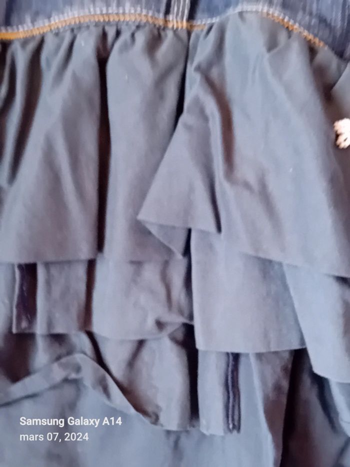 Jupe bimatiere à volants bleu fille 10 ans Eliane et Lena - photo numéro 12