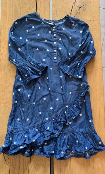 Robe bleue manches 3/4 motifs étoiles fille 10 ans Orchestra