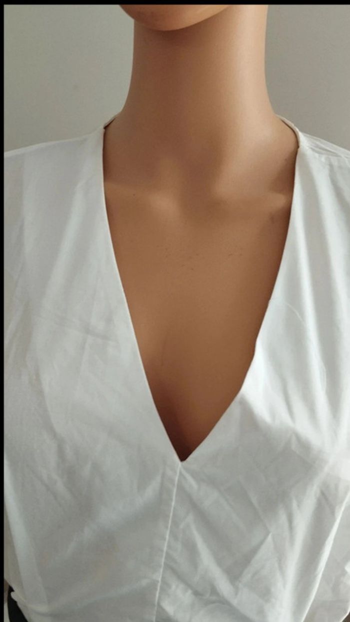 Chemise blanche ruban noir taille s/m - photo numéro 7