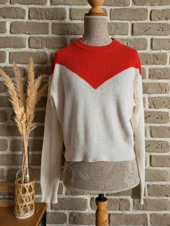 Pull Only blanc et rouge Only x You XS 34