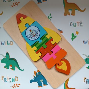 Puzzle en bois fusée 10 pièces
