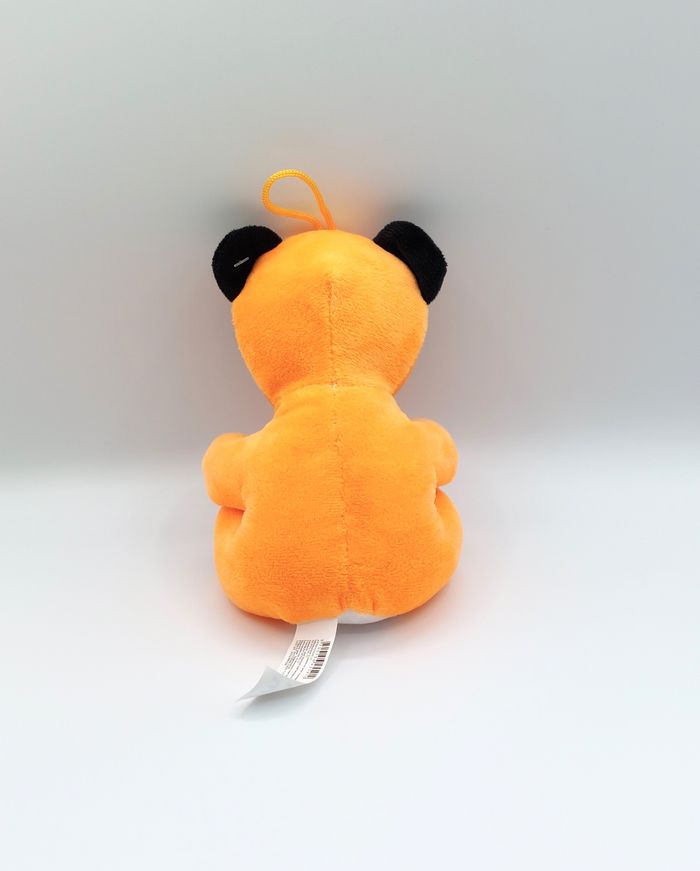 Peluche doudou ours orange blanc noir PLUCHON 16 cm TTBE - photo numéro 2