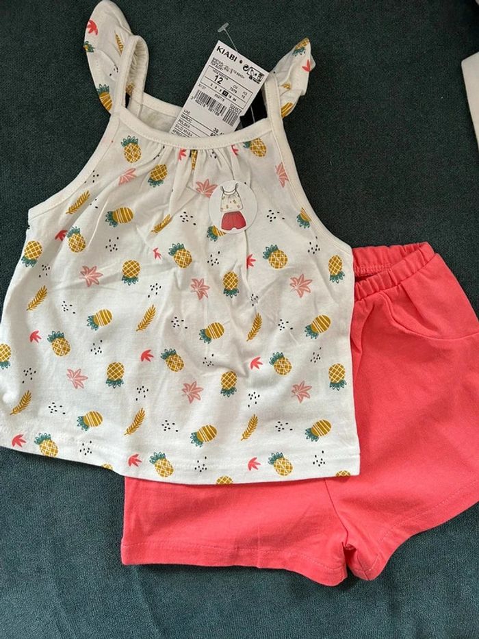 ensemble été short tee shirt 12 mois neuf - photo numéro 5