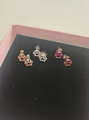 Lot de 3 boucles d'oreille Empreinte d'animaux