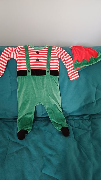 Pyjamas lutin de Noël  12 18 mois avec bonnet