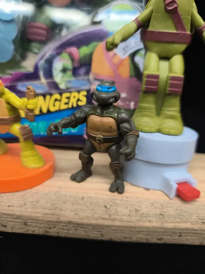 Lot tortue ninja tmnt mutant teenager turtle flingers Leonardo 2002 figurine figure action disque - photo numéro 5