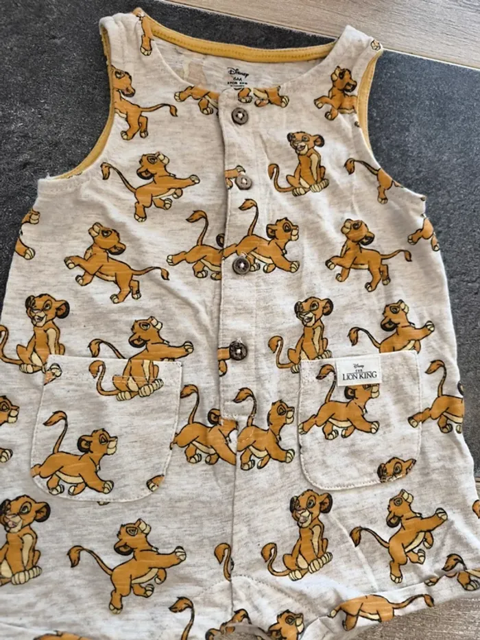 Combishort débardeur garçon 6 mois Disney Simba - photo numéro 4