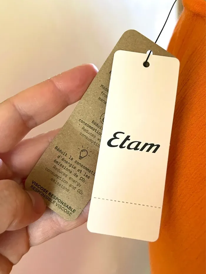 Robe Eclatante en Orange - Etam - Taille M neuf avec étiquette - photo numéro 10