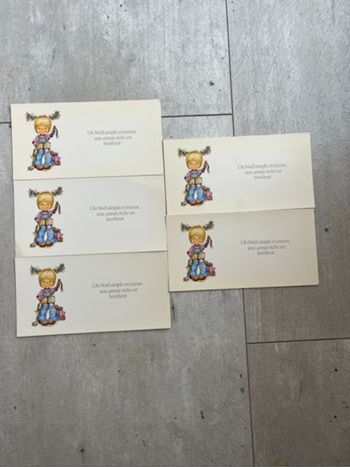 Lot 5 cartes Noël garçon