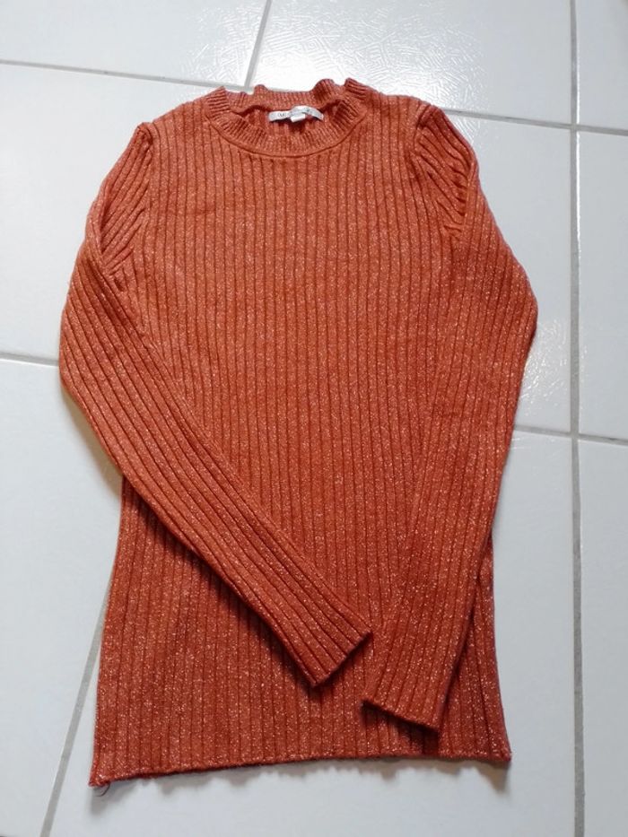 Pull femme orange argenté - photo numéro 7