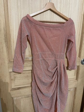 Robe de fête scintillante manches 3/4