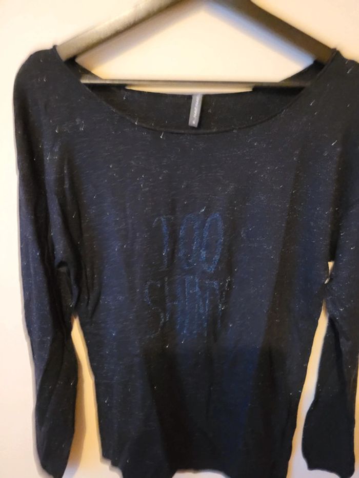 Pull léger naf naf taille M noir brillant - photo numéro 2