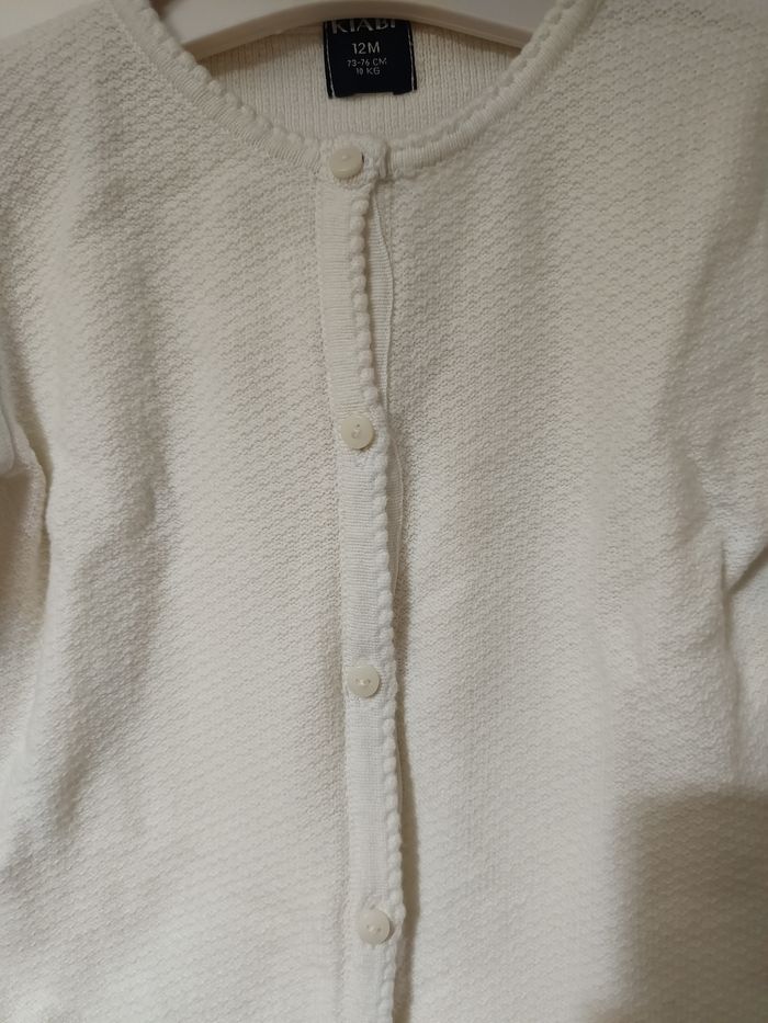 Gilet blanc fine maille 12 mois - photo numéro 2