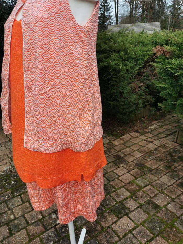 Robe orange à trois niveaux - photo numéro 7