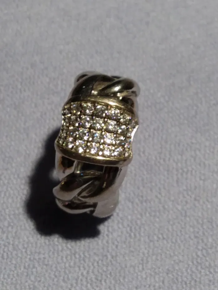Bague ring anillo spilla strass chaine maille - photo numéro 3