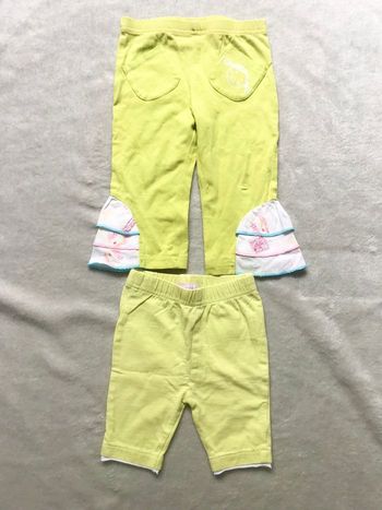 2 leggings vert anis 6mois (Gémo)