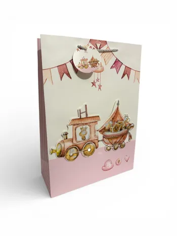 Sac cadeau motif jouets/déco bébé 30 x 41,5 x 12 cm Neuf