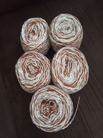 Lot de 5 Pelotes Fantaisies Marron et Blanc (350g)