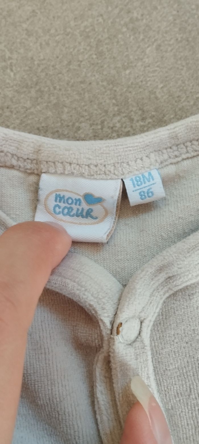 Pyjama mixte 18 mois mon coeur - photo numéro 2