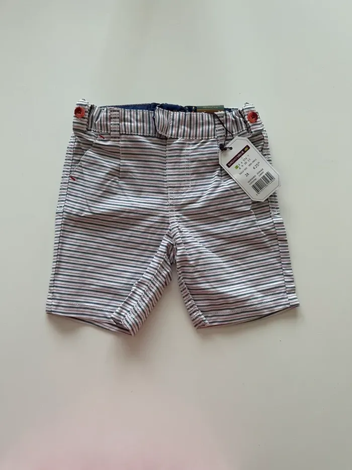 Short à rayures - 2 ans (92cm) - Sergent Major - neuf avec étiquette