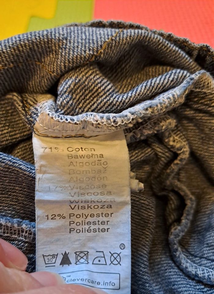 Pantalon jean bleu, mots d'enfants, taille 18 mois (80 cm) - photo numéro 4
