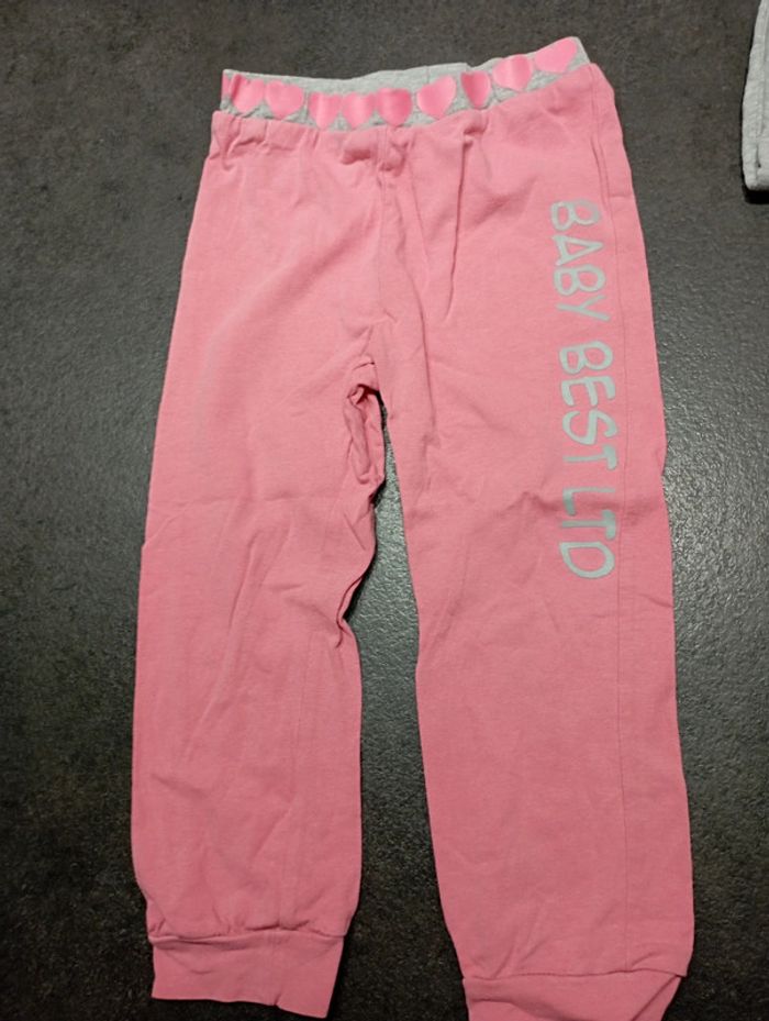 Pyjama coton Kitchoun rose gris coeur - photo numéro 3
