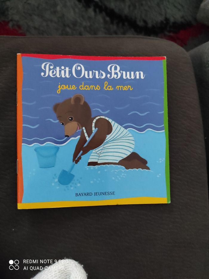 Livre Petit ours brun joue dans la mer.