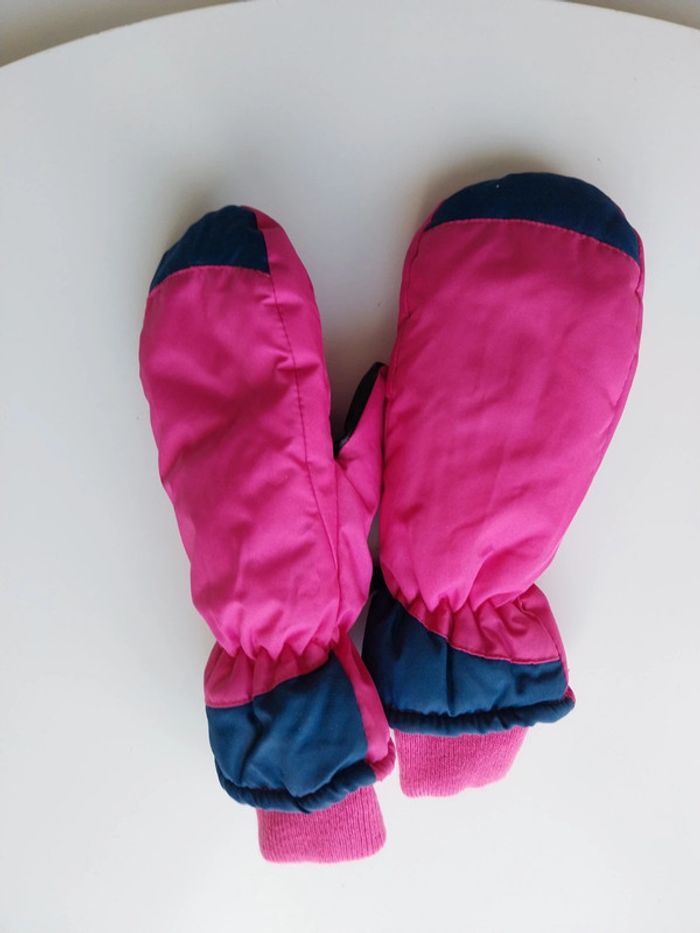 Gant / moufle rose/ bleu marine de ski T 14 ans - photo numéro 3