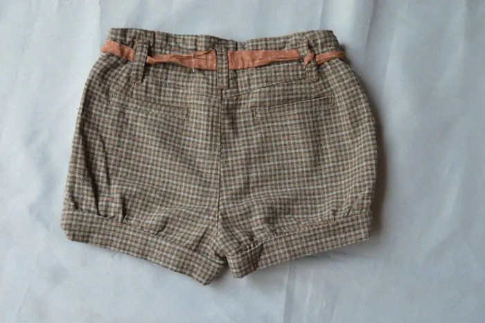 Short à carreaux Zara Baby 18-24 mois - Marron - photo numéro 4
