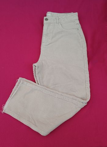 Pantalon large en velours côtelé beige Bizbee T38