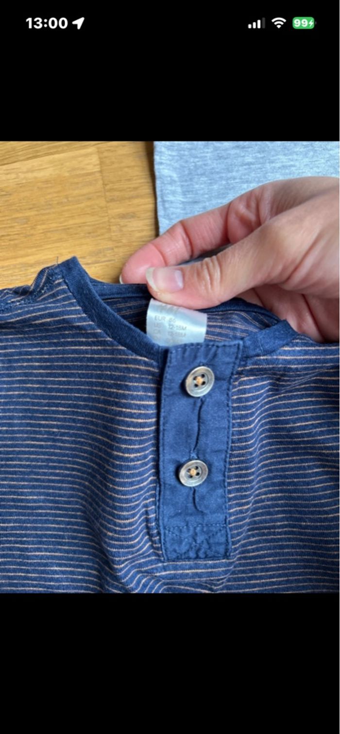 Lot de 2 t-shirts manches longues bébé garçon H&M - photo numéro 3