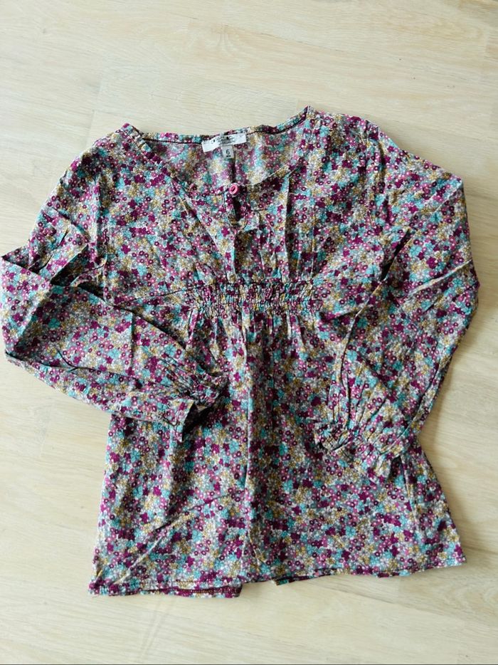 Blouse fleurie fille 6 ans