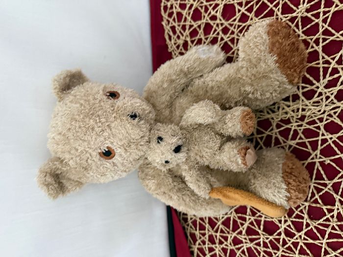 Doudou Peluche Ours et son doudou mouchoir Jours Heureux Ciad