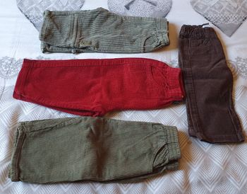 Lot pantalons velours de taille 12mois